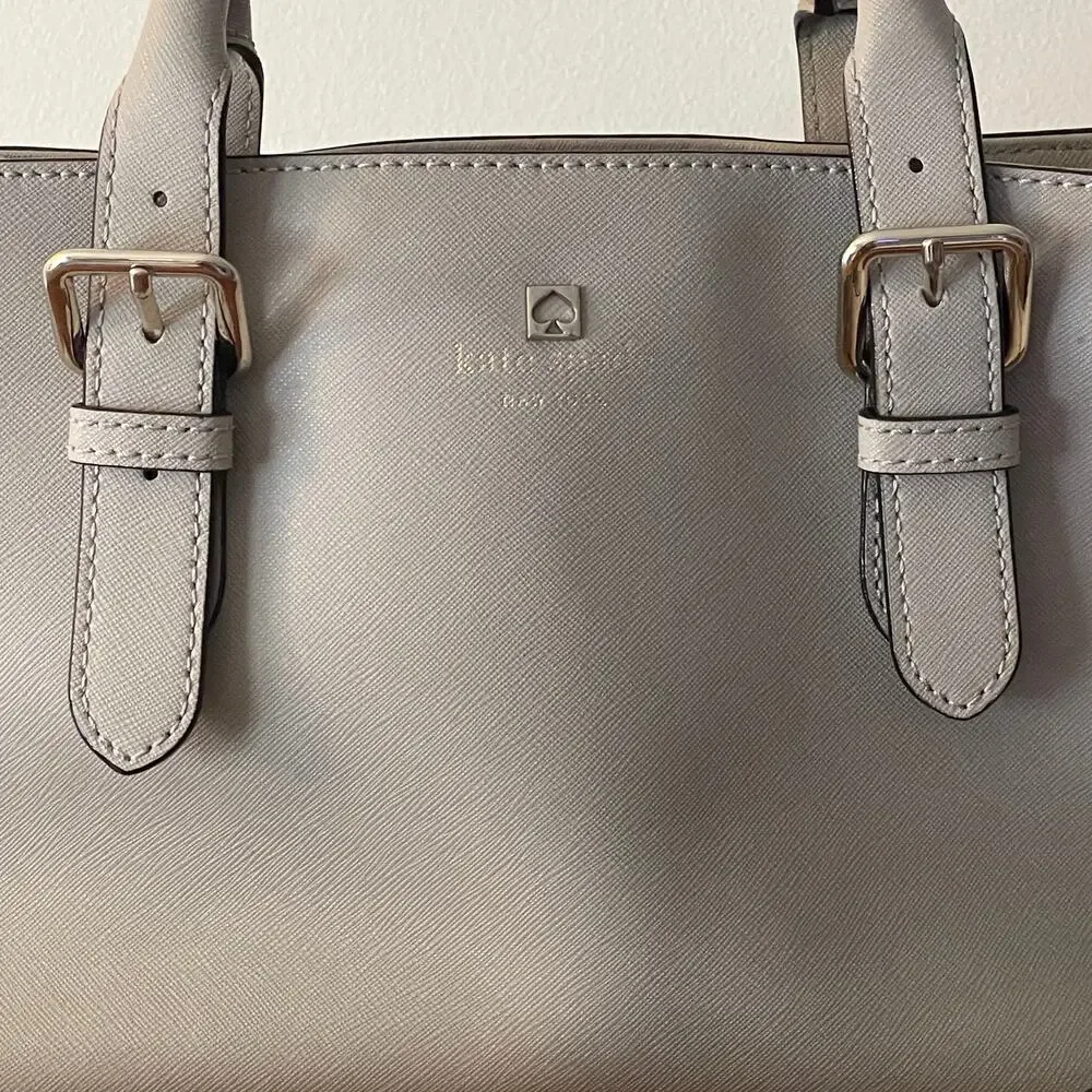 Kate Spade Gray Leather Satchel Crossbody Bag Cove Street Provence *FLAW